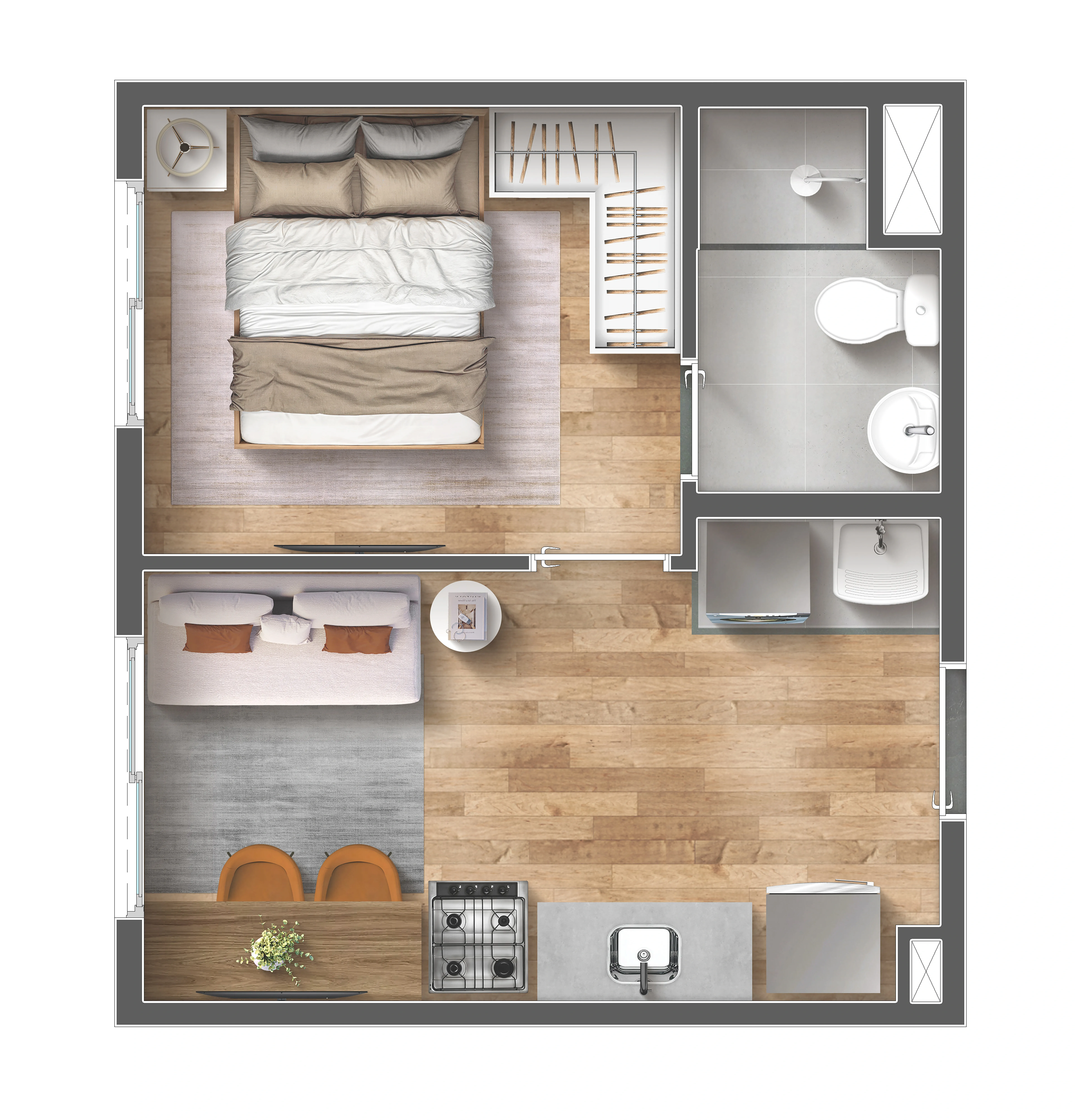 24m² - Apartamento na planta no Vibra Vila Romana, Vila Romana