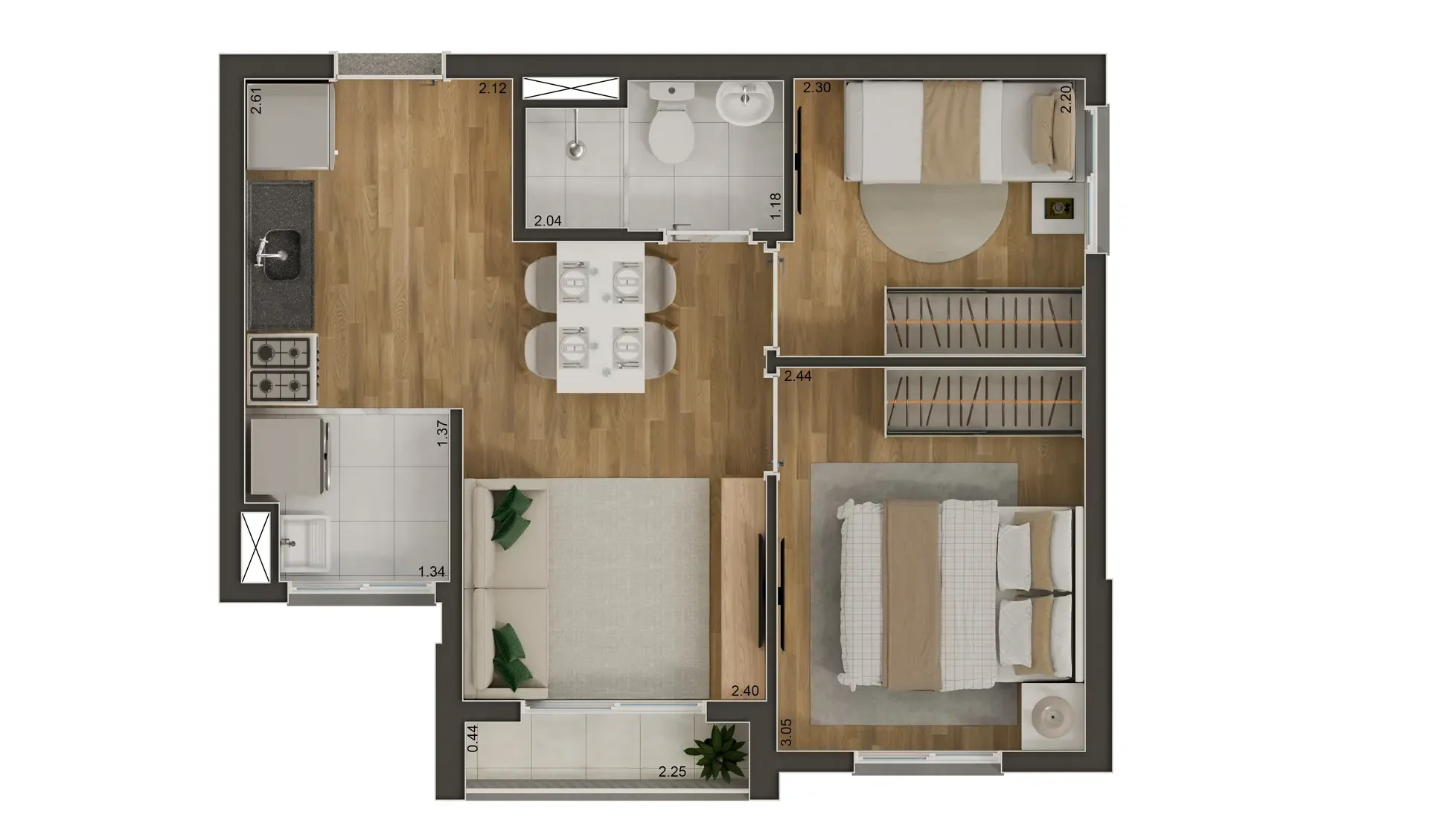 37m2 - Apartamento na planta no Best Barra Funda, Barra Funda