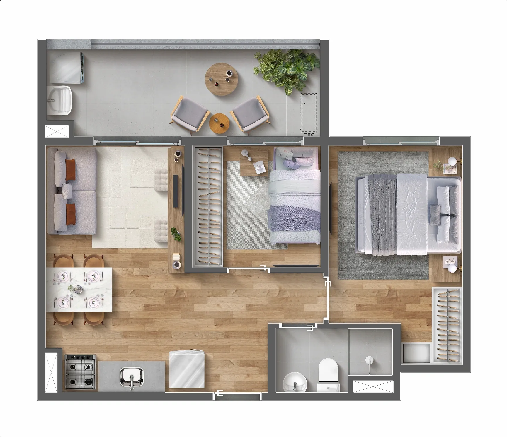 44m - Apartamento na planta no Vibra Vila Romana, Vila Romana