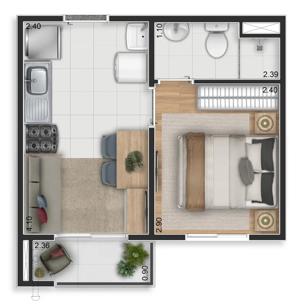 Planta 25 - Apartamento na planta no Elev Ipiranga, Ipiranga