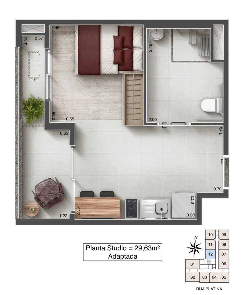 Planta 29 - Apartamento na planta no Today Platina, Tatuapé