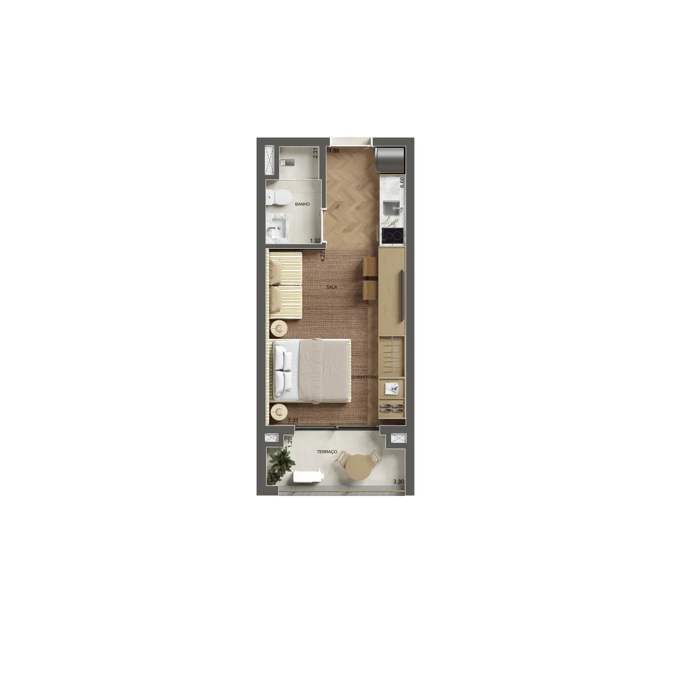 Planta 30 - Apartamento na planta no Spot Paraíso, Paraíso