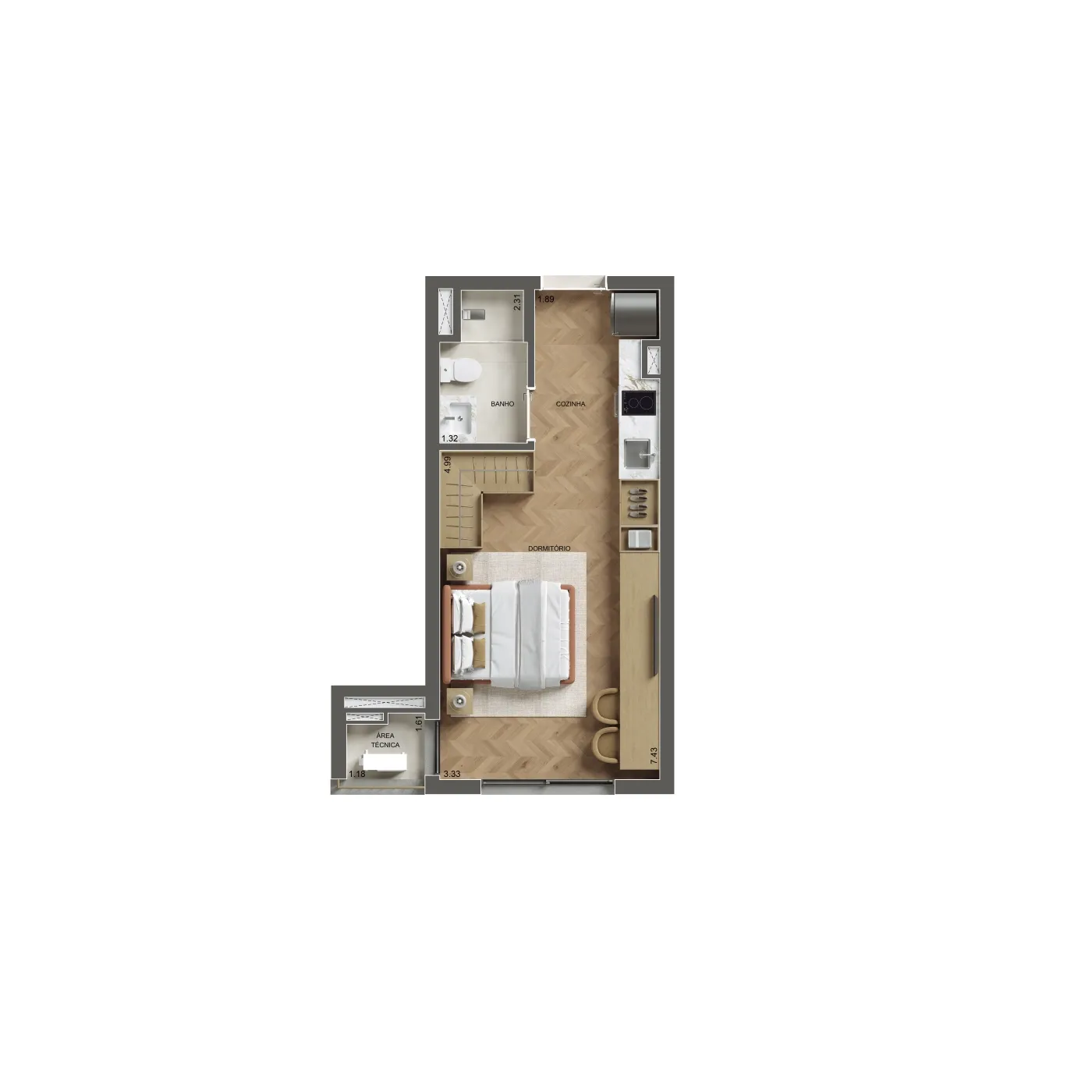 Planta 31 2 - Apartamento na planta no Spot Paraíso, Paraíso