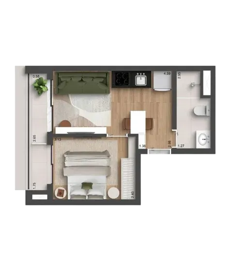 Planta 31 - Apartamento na planta no Auren Vila Clementino, Vila Clementino