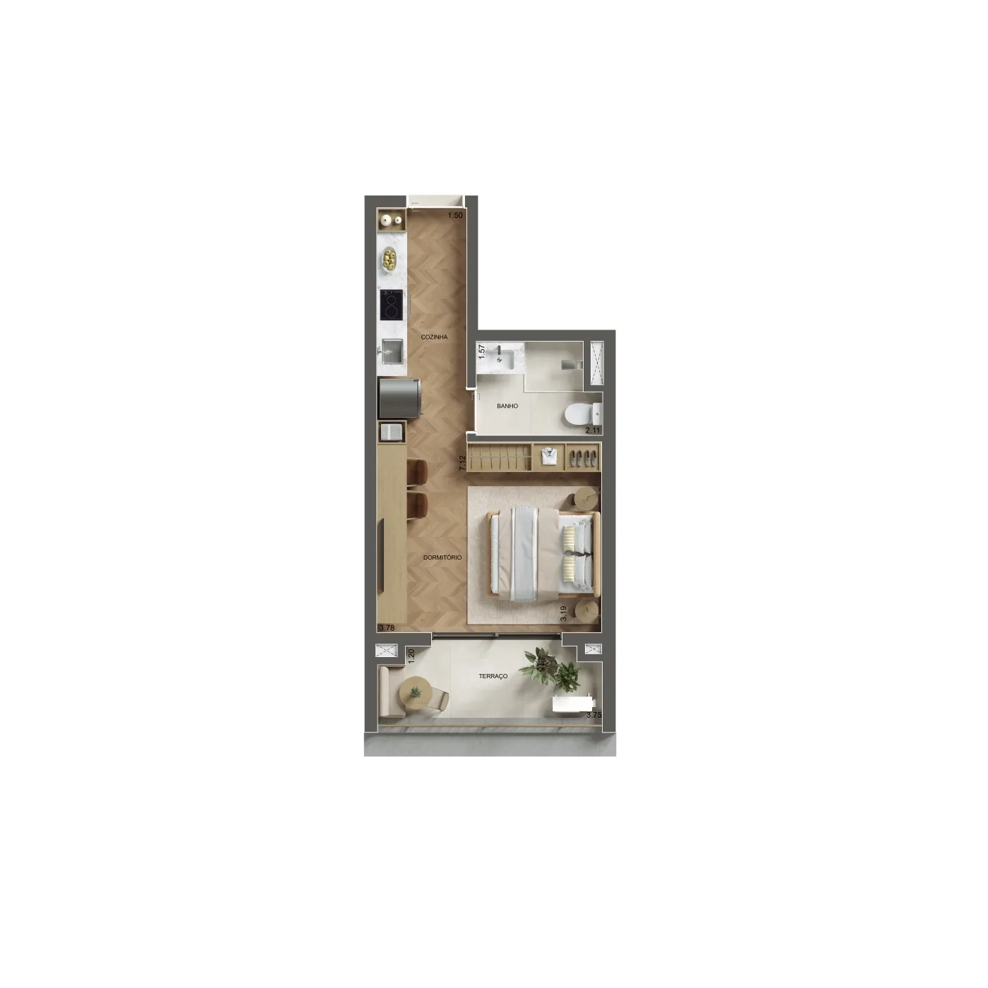 Planta 31 - Apartamento na planta no Spot Paraíso, Paraíso