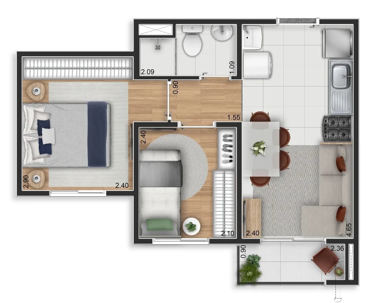 Planta 34 - Apartamento na planta no Elev Ipiranga, Ipiranga
