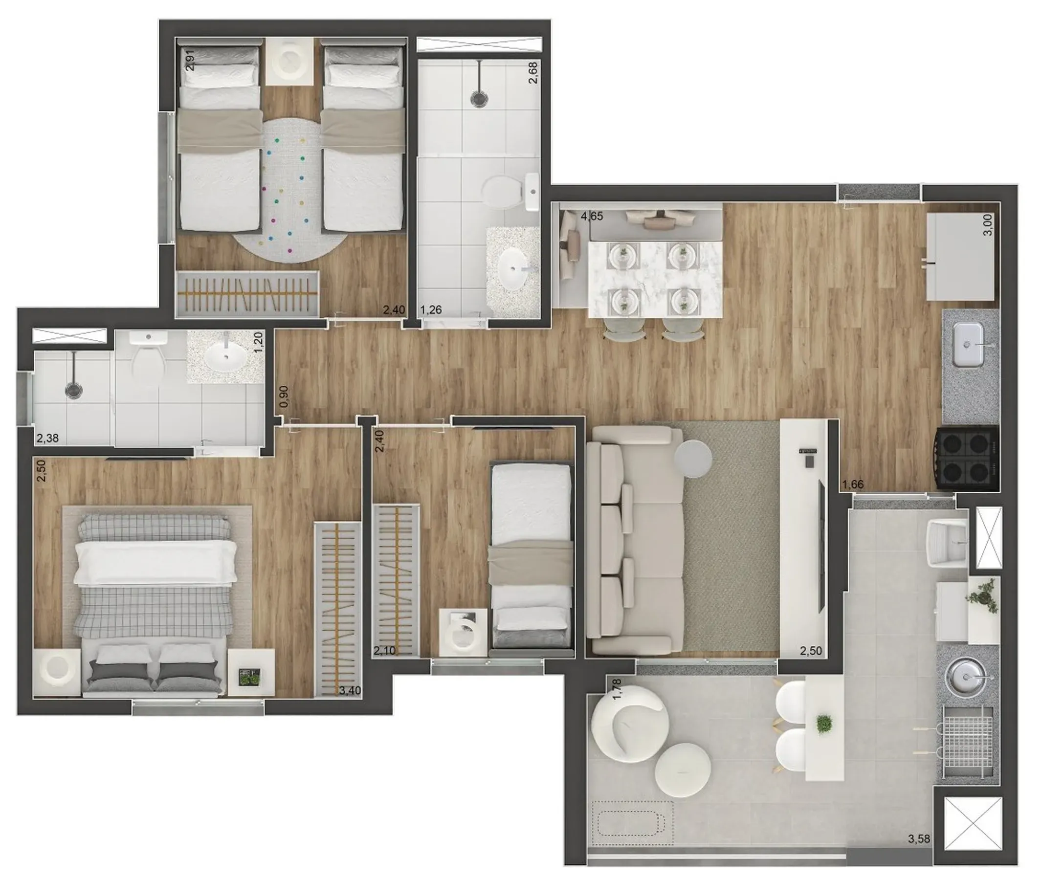 Planta 66 - Apartamento na planta no Class Prime, Vila Prudente